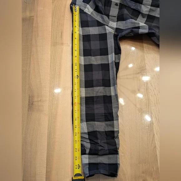 Simons Le31 Black and Gray Plaid Button Down Shirt Semi Fit Size L - Picture 7 of 7